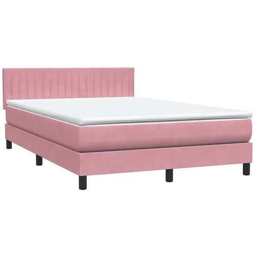 Box Spring krevet s madracem ružičasti 140x220 cm bar&amp;scaron;un Slike