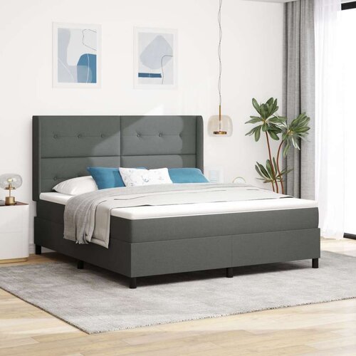  Postelja z vzmetnico Temno siva 180x200 cm Tkanina, (22050373) Slike