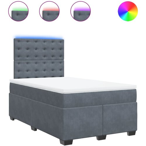 Maison Chic Box spring postelja - Vzmetna postelja z vzmetnico temno siva 120x200 cm žamet SL10952, (21903894) Cene