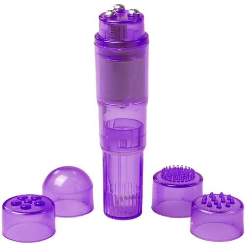 Easytoys Mini Vibe Collection Mini vibrator Easytoys Pocket Rocket, 4 nastavki, 10,5 cm, klasične baterije, vijoličen Cene