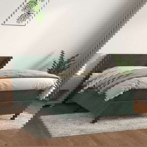 Box spring krevet s madracem tamnozeleni 90x200 cm bar&amp;scaron;unasti Slike