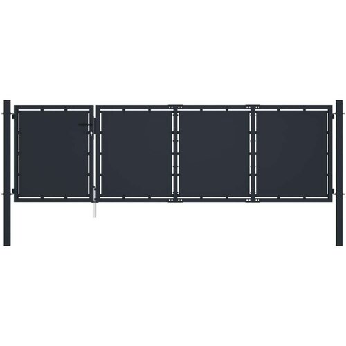 vidaXL vrtna vrata čelična 350 x 100 cm antracit Cene