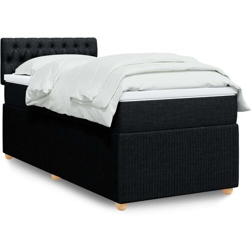 vidaXL Box spring postelja z vzmetnico črna 100x200 cm blago Cene