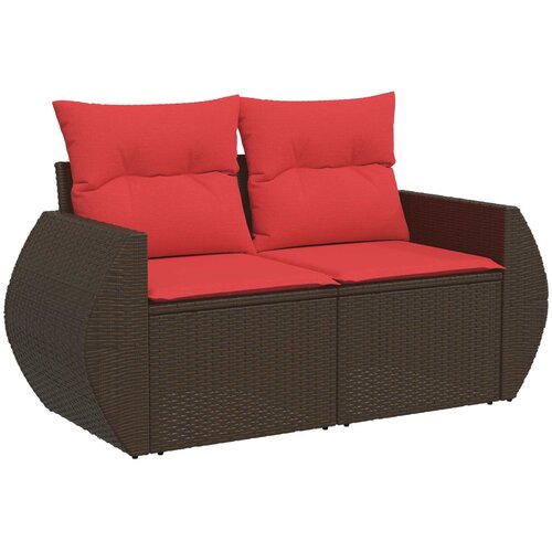  Set sofe 7 kom. Smeđa i crvena 243 x 243 x 85 cm Slike