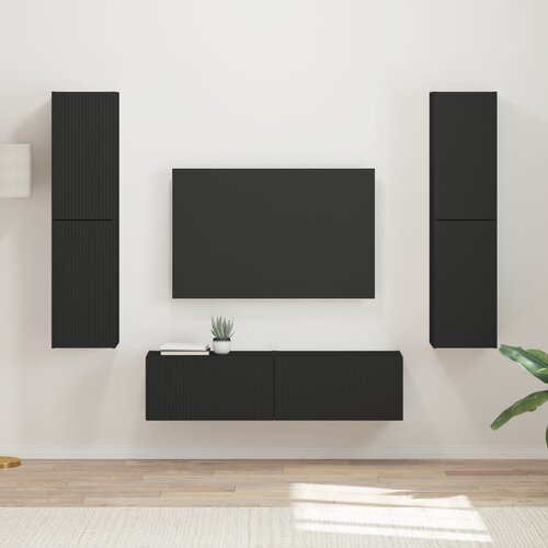  Set TV komoda 6 pcs Crna Konstruirano drvo Cene