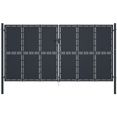 vidaXL vrtna vrata iz jekla 400x175 cm antracitna Cene