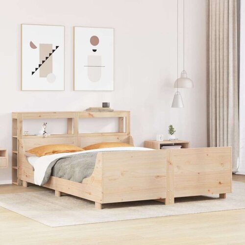 vidaXL Posteljni okvir brez vzmetnice 140x190 cm trdna borovina Cene
