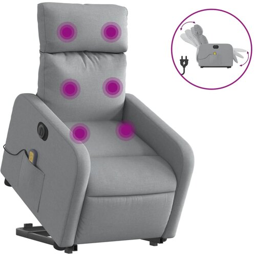 Maison Chic Električni masažni naslanjač - Relax naslanjač s funkcijo vstajanja svetlo siv, (22042543) Cene