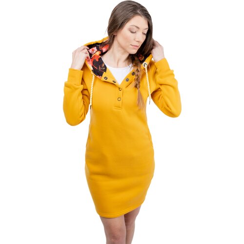 Glano Women's Sweatshirt Dress - yellow Cene