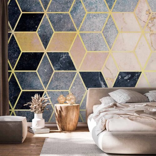  Foto tapeta - Blue Geometric Pattern 500x350 Standard Cene