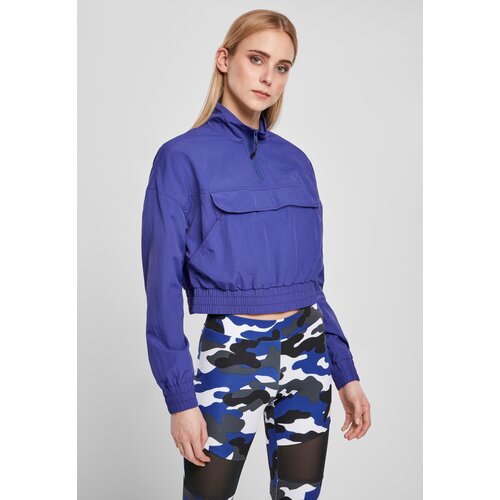 Urban Classics Women's jacket with cropped crinkle nylon, blue-purple Cene