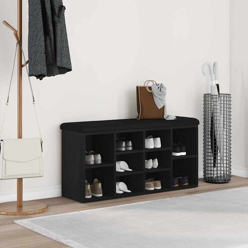  Klupa za cipele Crni hrast 102 x 32 x 50 cm Konstruirano drvo Slike