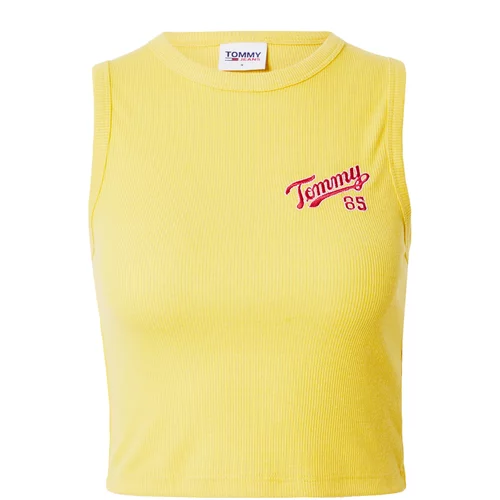 Tommy Jeans Top s naramenicama 'College' žuta / tamno roza