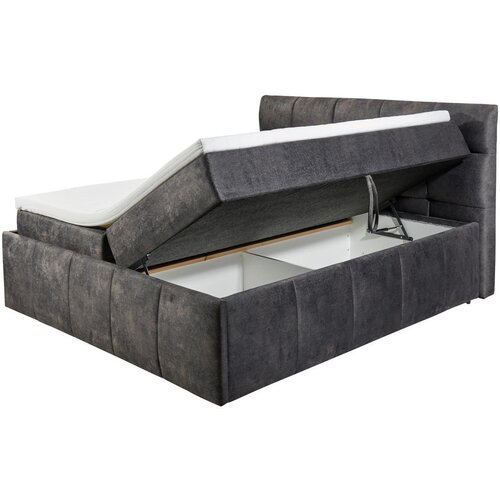 Modante POSTELJA Z VZMETNICO 180 cm x 200 cm , tekstil temno siva Slike