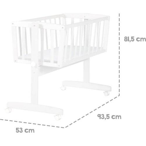 Roba Bela zibelka na kole&amp;scaron;čkih 40x90 cm &amp;ndash; Slike