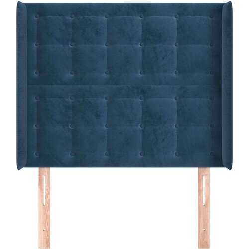  Uzglavlje s u&amp;scaron;ima tamnoplavo 103x16x118/128 cm bar&amp;scaron;unasti Slike