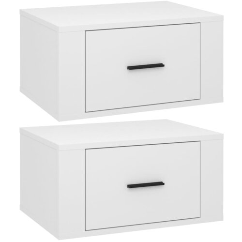 Maison Chic Stenski Dvo delni komplet Nočne omarice - Nočne mize visok sijaj bele 50x36x25 cm, (21689329) Cene