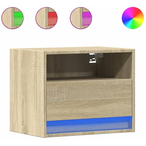 Maison Chic Stenski Dvo delni komplet Nočne omarice - Nočne mize z LED lučkami sonoma hrast, (21687278) Cene