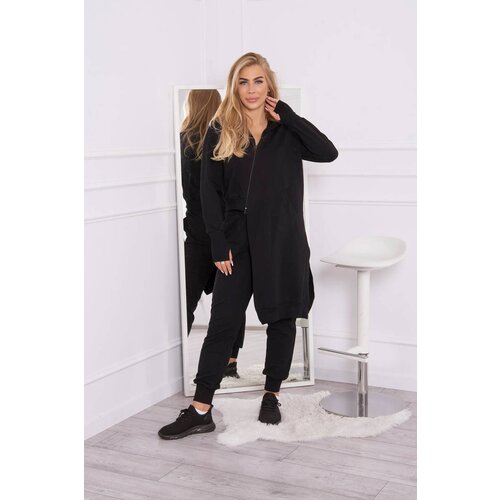 Kesi Set sweatshirt with longer side black Slike