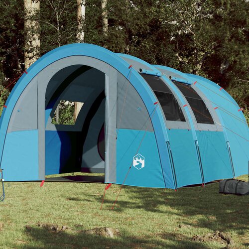 VidaXL &amp;Scaron;otor za kampiranje za 4 osebe moder 483x340x193 cm 185T taft Slike