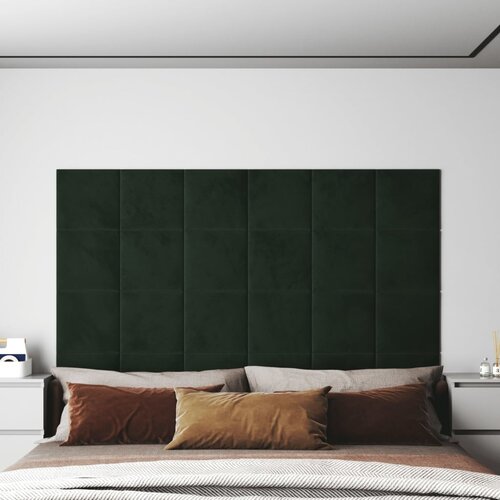 vidaXL Stenski paneli 12 kosov temno zeleni 30x30 cm žamet 1,08 m² Cene