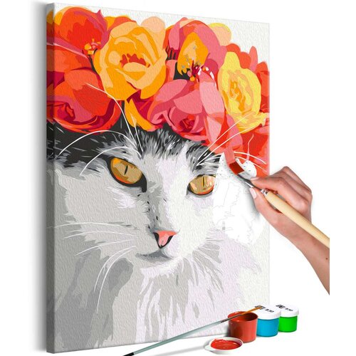  Slika za samostalno slikanje - Flowery Cat 40x60 Slike