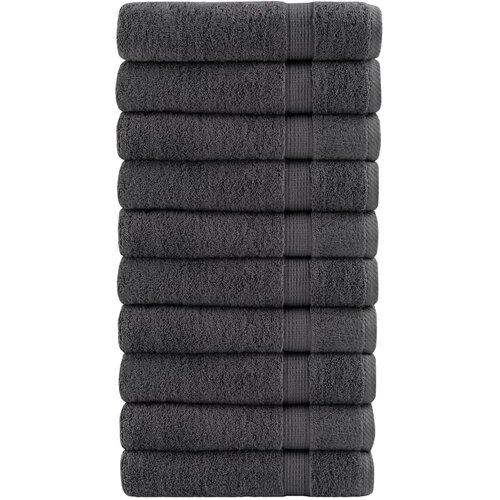 VidaXL Ručnici za ruke 10 kom antracit 50 x 100 cm 600 gsm 100 % pamuk Slike