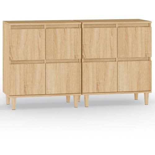 Maison Chic Komoda - Predalnik 2 kosa dimljeni hrast 60x35x70 cm inženirski les, (21721864) Slike