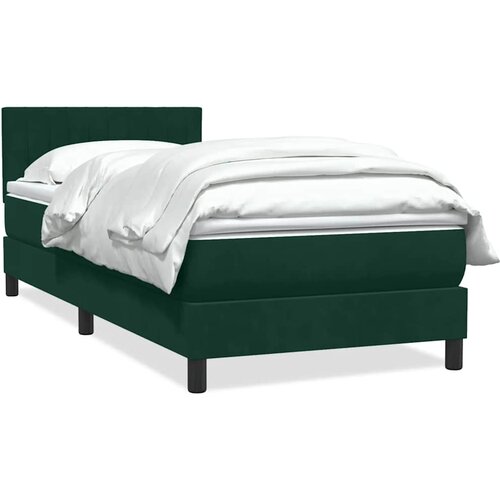 Box Spring krevet s madracem tamnozeleni 80x220 cm baršun Cene