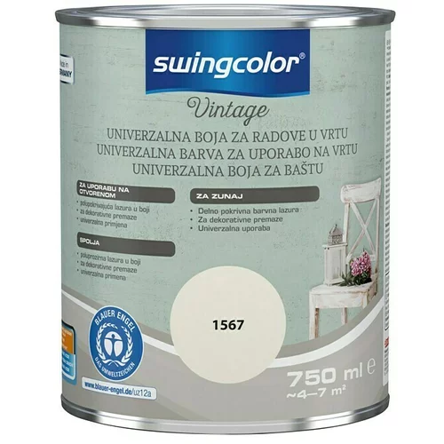 SWINGCOLOR Univerzalna barva za uporabo na vrtu Vintage (750 ml, svilnato bela, mat)