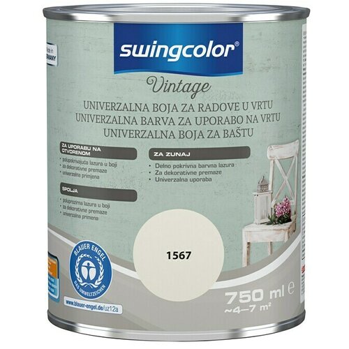 SWINGCOLOR Vintage Lazura za uporabu u vanjskom prostoru (Svileno bijela, Sadržaj: 750 ml, Svilenkasti mat) Cijene