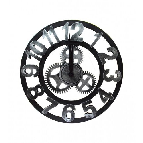 Master Sat zidni drveni 45cm 01200753 Crno/sivi Slike