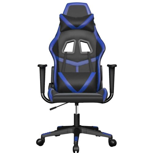  Masažni gaming stol črno in modra umetno usnje Slike