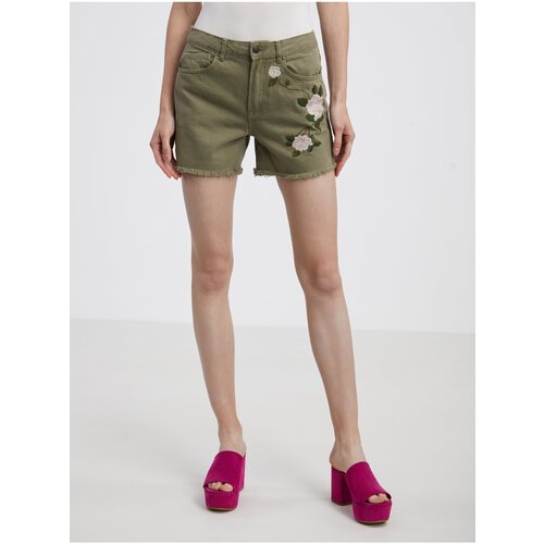 Camaieu Khaki Womens Denim Shorts - Women Cene