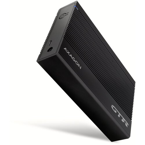 Axagon EE35-GTR USB-C 3.2 Gen 1 - SATA 6G, 3.5 External Hard Drive Enclosure, Fluted - Black Cene
