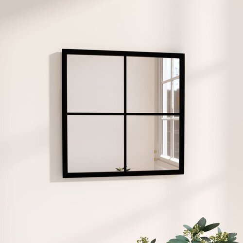 VidaXL Zidno ogledalo crno 40 x 40 cm metalno Slike