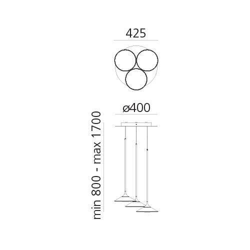ARTEMIDE 0353030A - led luster na sajli, prigu&amp;scaron;iva orsa cluster LED/22W/230V 3000K Slike