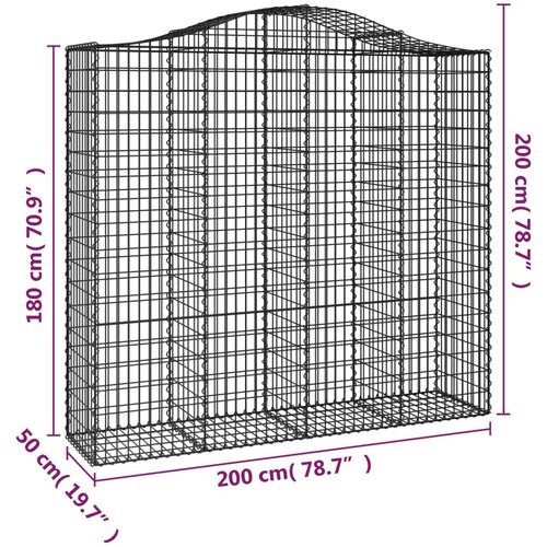  Lučne gabionske ko&amp;scaron;are 3 kom 200x50x180/200cm pocinčano željezo Slike