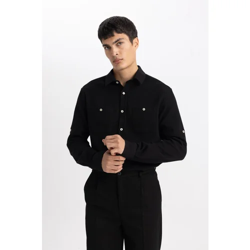 Defacto Modern Fit Polo Neck Long Sleeve Shirt