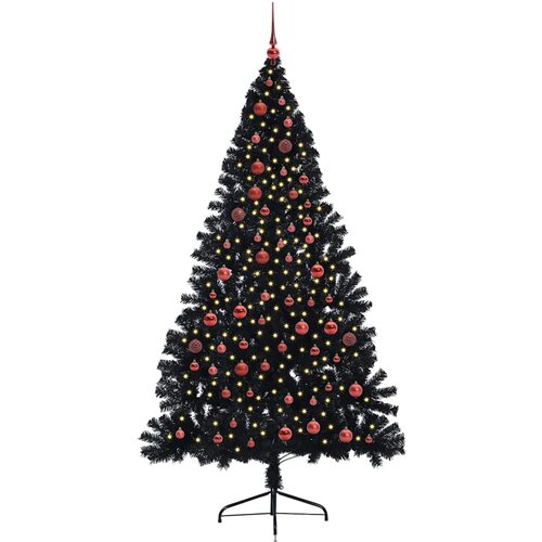  Umjetno predsvijetljeno božićno drvce Crna 210 cm PVC Slike