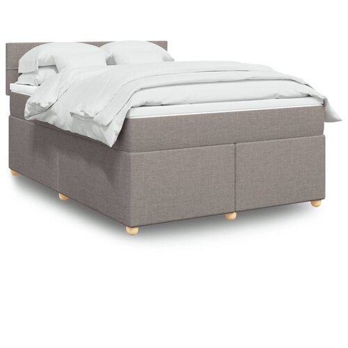 vidaXL Box spring postelja z vzmetnico taupe 160x200 cm blago Cene