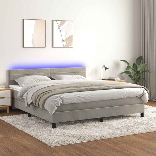  box spring s madracem LED svjetlosivi 160x200 cm bar&scaron;un Cijene