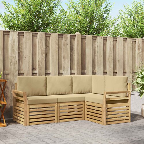  Setovi sofa 4 pcs Bijela i bež 190 x 130,5 x 73 cm Poliester Cijene