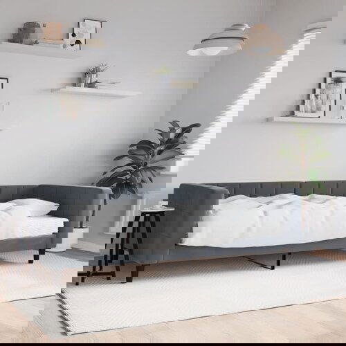 VidaXL Dnevni krevet s madracem tamnosivi 100 x 200 cm bar&amp;scaron;unasti Slike