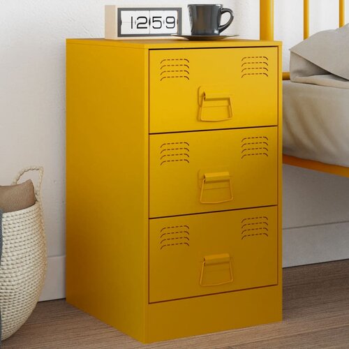 vidaXL Noćni ormarić boja senfa 34,5 x 39 x 62 cm čelični Cijene