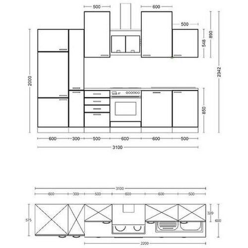 Flex-Well Kuhinjski Blok Z Aparati Avila, Magnolija, Barva Hrasta Slike