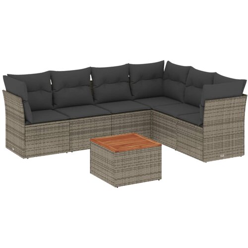 Maison Chic Seti vrtnega pohištva - Vrtna garnitura - Vrtni pohištvo set 7-delna z blazinami siv poli ratan, (21803782) Cene