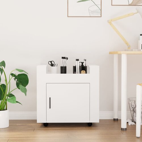 VidaXL Kolica za radni stol bijela 60x45x60 cm od konstruiranog drva Slike