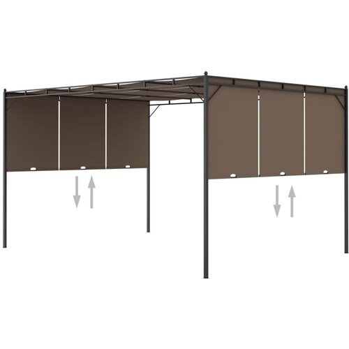  Vrtni paviljon s stransko zaveso 4x3x2,25 m taupe Cene