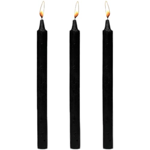 XR Brands Dark Dippers Fetish - komplet parafinskih sveč za telo - črna (3 kosi) Cene